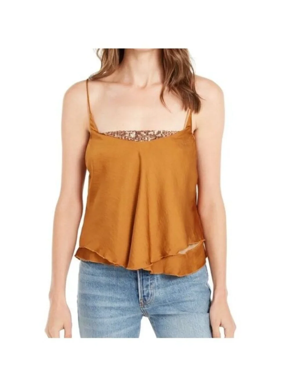 Free People Turn It On Camisole, Amber, Size S